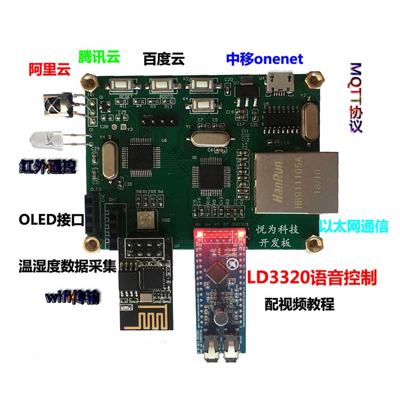 悦禾电子STM32+ESP8266+W5500物联网开发板+wifi模块